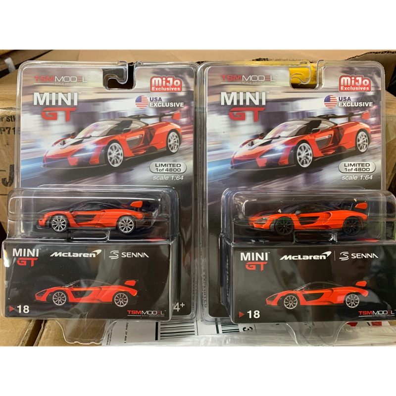 =天星王號=Mini GT 1/64 Mclaren SENNA 橘色 #18。特別版 美版 美國限定款