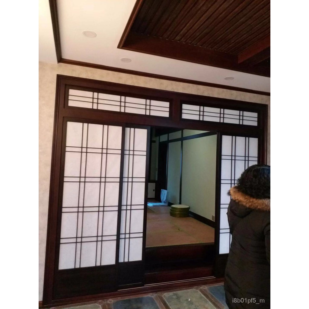 熱銷 日式門和室門窗格子門榻榻米推拉門實木移門趟門推拉門隔斷門定製 蝦皮購物
