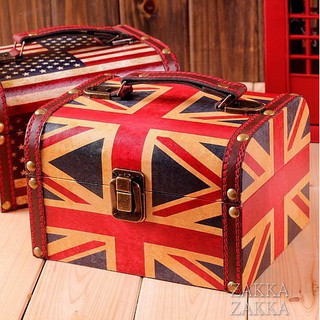 收納盒 置物盒 英倫風 復古 皮革手提箱 收納箱 首飾盒 ZAKKA 英國國旗 店面佈置 雜貨王
