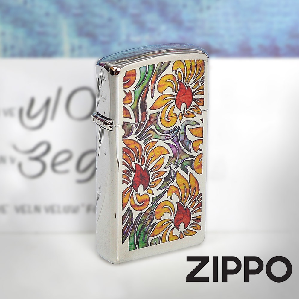 ZIPPO 火焰花藝(窄版)防風打火機 美國設計 官方正版 現貨 禮物 送禮 刻字 客製化 終身保固 29702