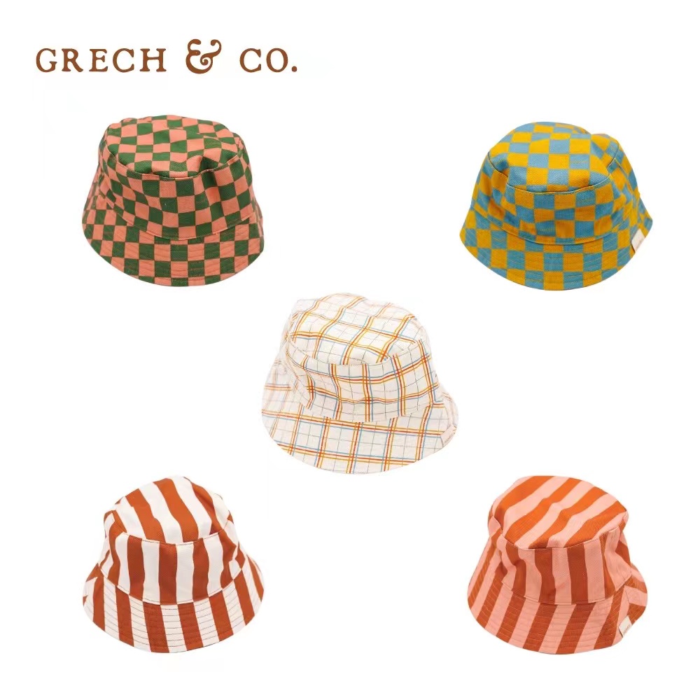 丹麥Grech&amp;Co. grech &amp; co 有機棉 雙色漁夫帽 親子出遊 防曬帽 遮陽帽 雙面可戴 寶寶帽