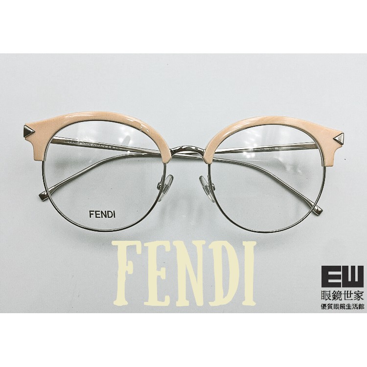 【眼鏡世家生活館】FENDI極簡曲線鏡腳系列 FF0165粉色搭配銀色