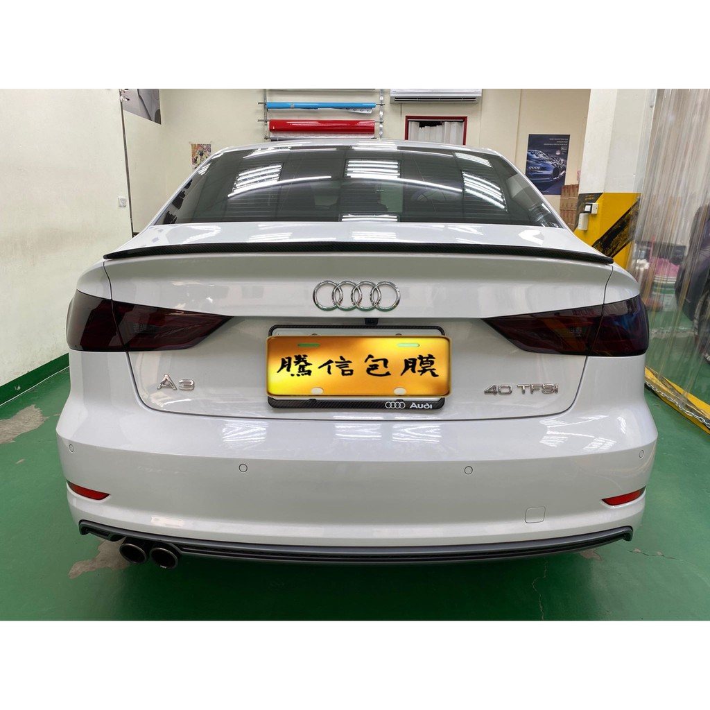 AUDI A3(白)尾燈美國STEK TPU深燻黑犀牛皮燈膜保護膜包膜