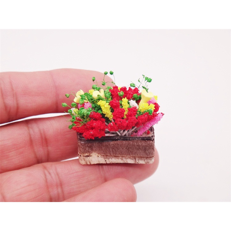 1 12娃娃屋dollhouse迷你花模型粘土花戶外小碎花盆栽 蝦皮購物
