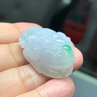 冰種翡翠玉陽綠三腳金蟾蜍吊墜