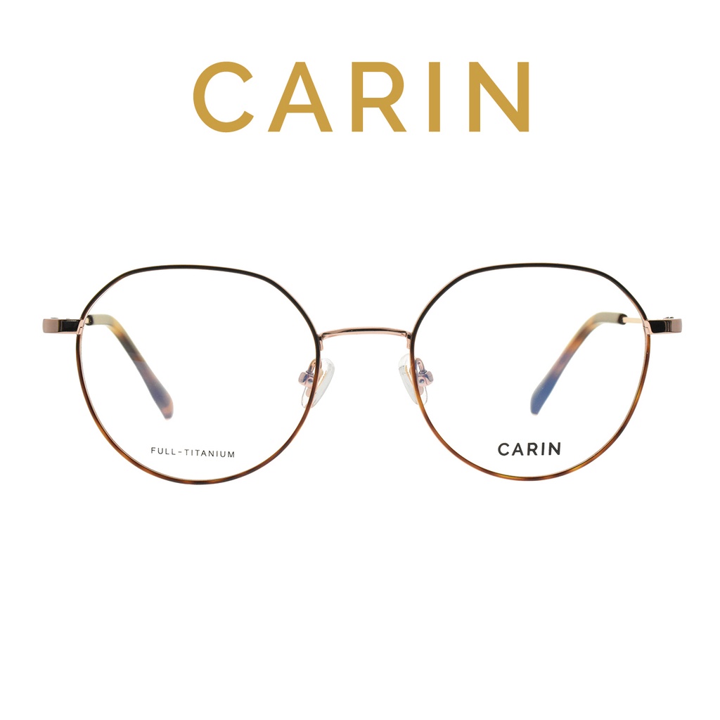 韓國 CARIN 眼鏡 CB2B01 C3 (玳瑁色/玫瑰金)  復古清新圓框 眼鏡【原作眼鏡】