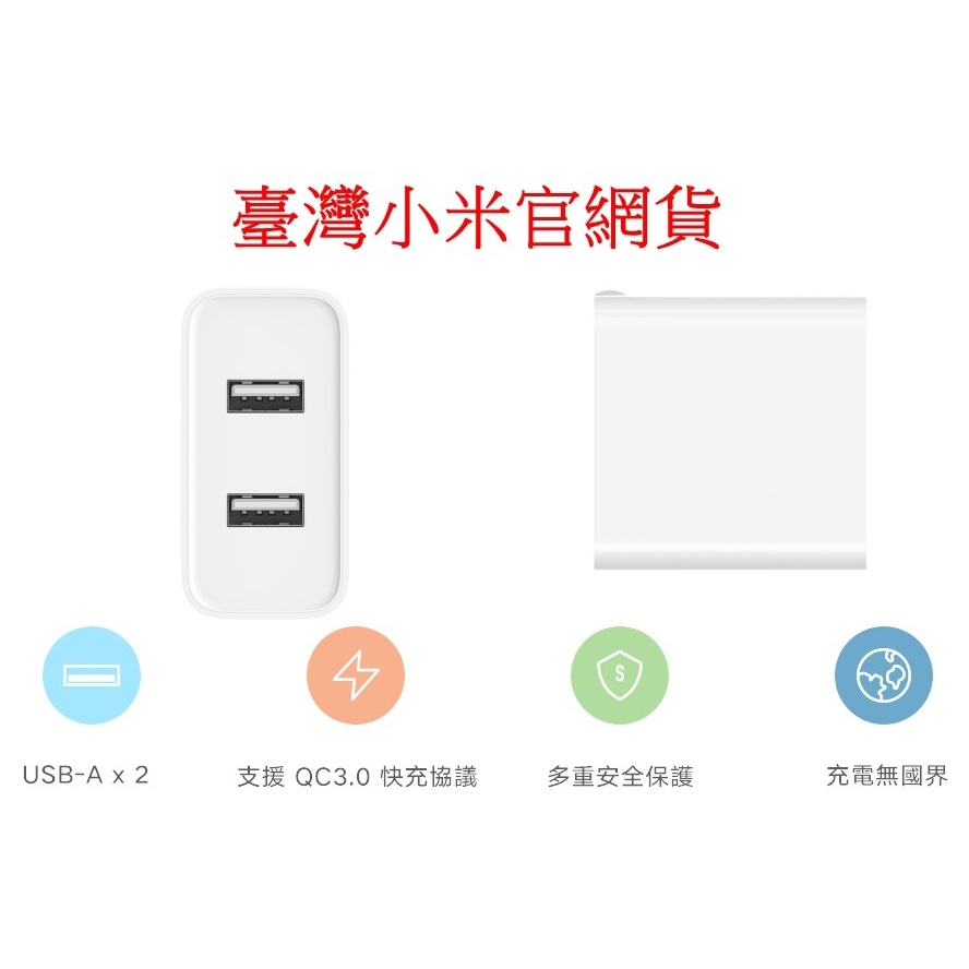 《下殺》現貨 臺版 全新 小米臺灣官網貨 小米 USB 充電器 36W 快充版 QC 3.0 android apple