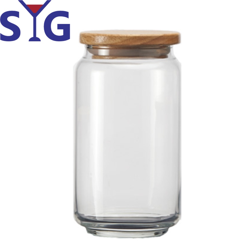 SYG玻璃原木蓋儲物罐1000cc-PSJ1000
