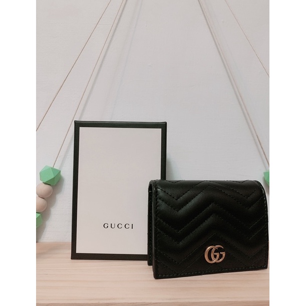 二手Gucci Marmont card case 馬夢短夾 ❤超美經典黑色