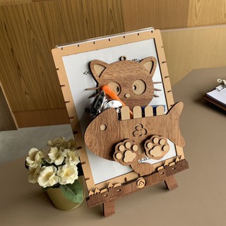 【全館現貨】【手作 DIY】貓咪 造型 鑰匙掛架 魚骨 收納盒 收納 動手做 組裝 玄關收納