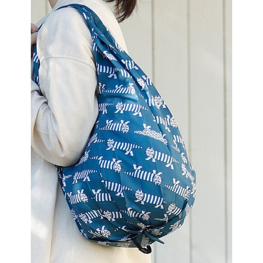 [現貨] Shupatto x Lisa Larson 日本購物袋 秒收 水滴型 M號 Navy Blue