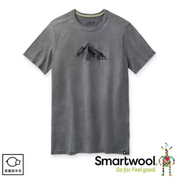 【SmartWool 美國 男 Merino Sport 150 野性山脈T恤《淺灰色》】SW000796/排汗衣