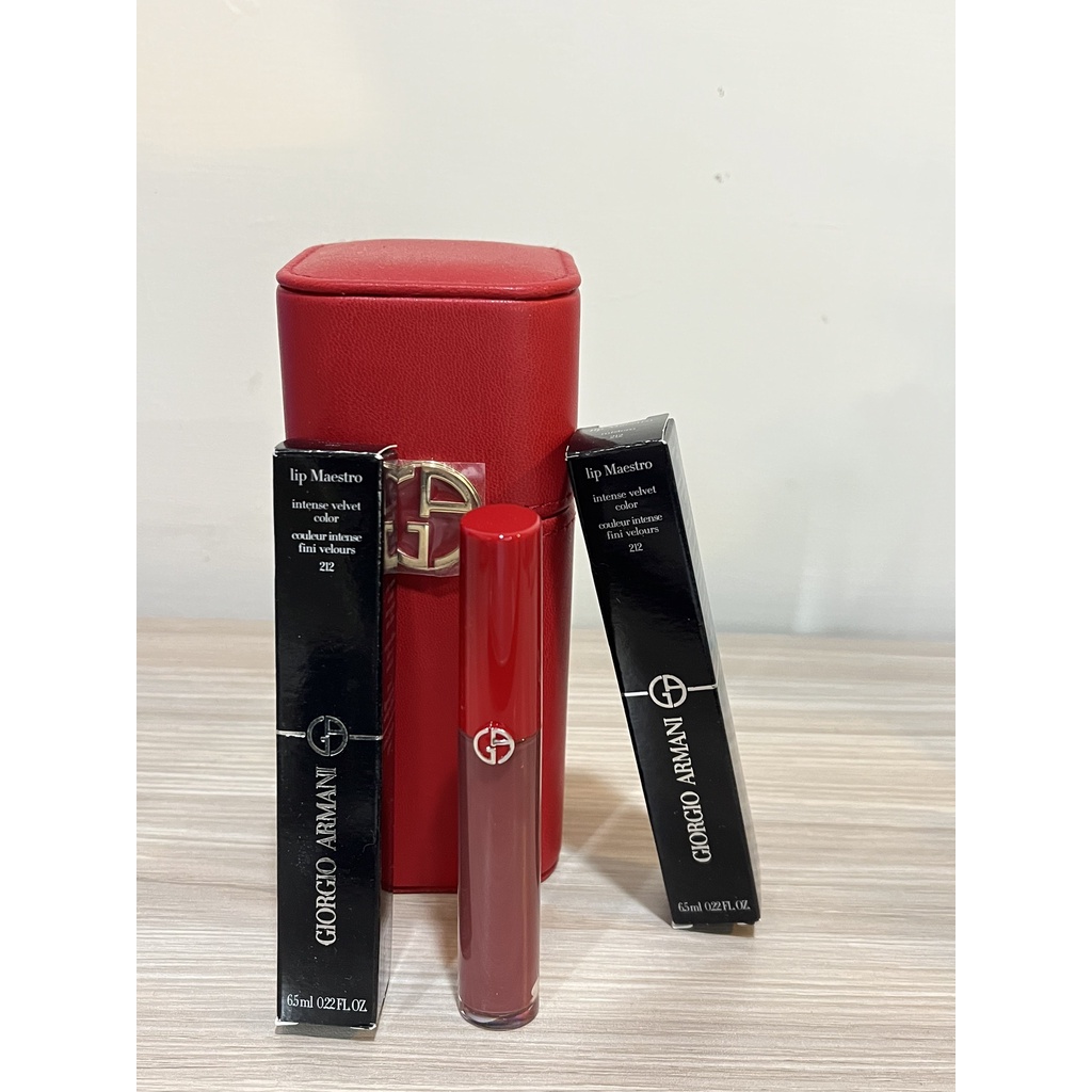 Giorgio Armani 亞曼尼 GA 奢華絲絨訂製唇萃 威尼斯日落經典色 唇萃 212 💄