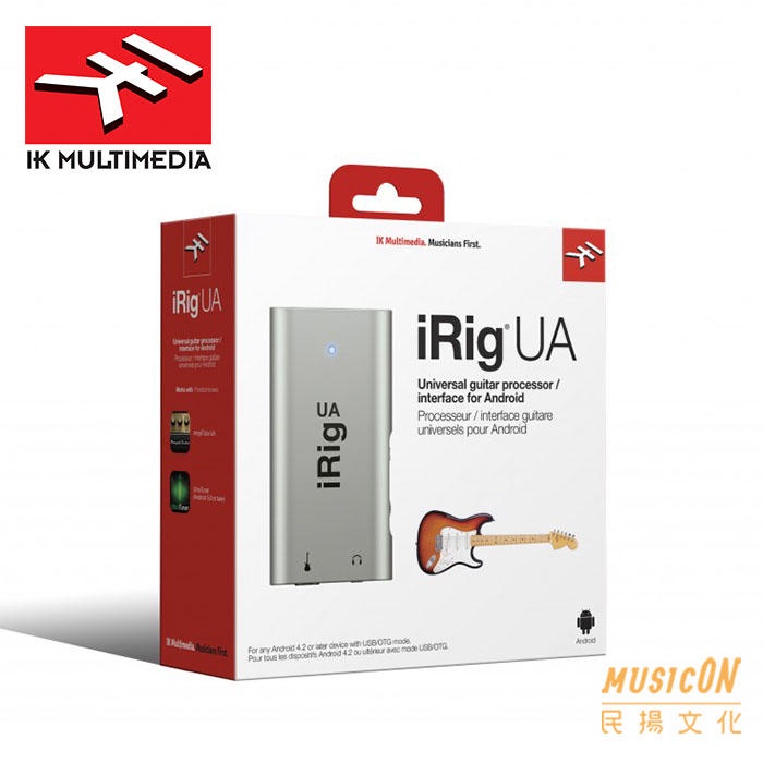 【民揚樂器】iRig UA 電吉他效果器 吉他行動錄音 吉他 電貝斯錄音介面 for Android 系統 原廠公司貨