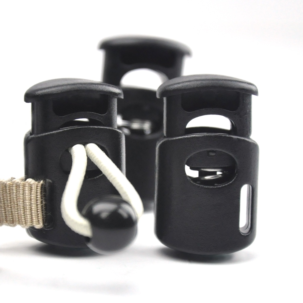 台灣製 MIT 單孔 固定式 可穿帶 帶耳杯型 塑料彈簧束繩扣 調節扣 5入/包 CC421【恭盟】