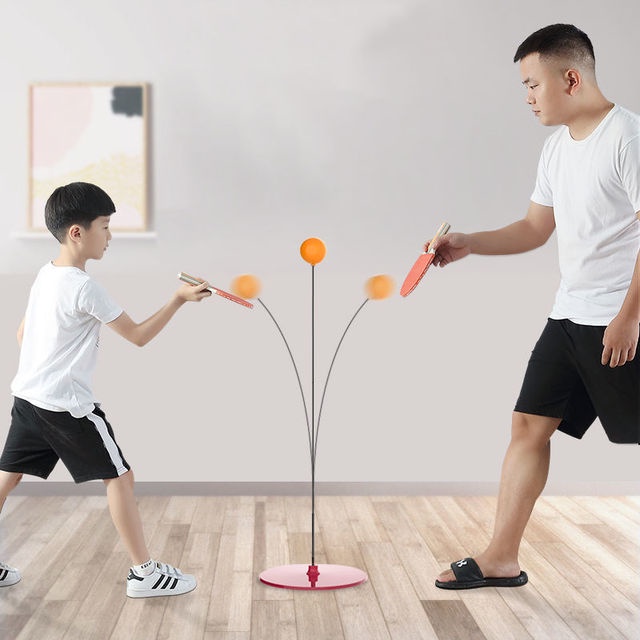 乒乓球訓練器 彈力軟軸桿 親子互動 單人乒乓球 懶人乒乓球訓練器 乒乓球練習器 桌球練習器 親子遊戲必備 親子互動