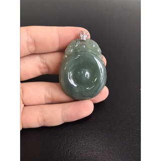 天然冰種油青翡翠貔貅如意古錢玉墜玉珮