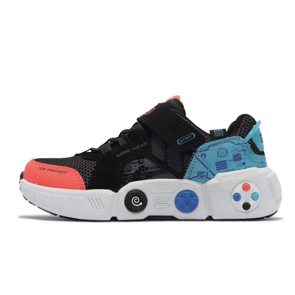 Skechers 燈鞋 Gametronix 黑 藍 紅 電玩 遊戲機 童鞋 【ACS】 402260LBKMT