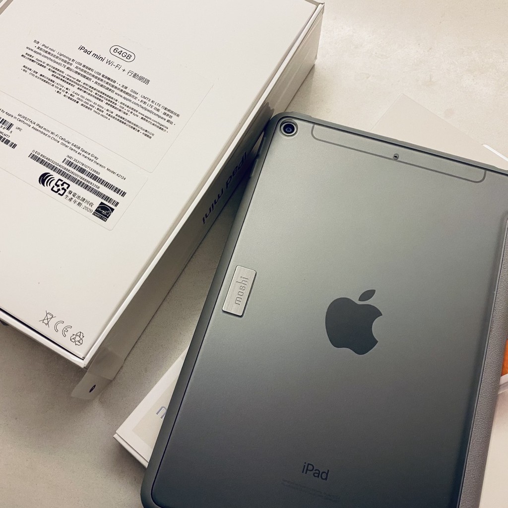 Apple iPad mini 5 64G WiFi LTE 太空灰 A2124 贈 Moshi Versacover殼