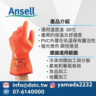 【開立發票】ANESLL 23-700 防凍防寒耐低溫手套 耐低溫-30℃ 凍倉 冷庫手套 山田安全防護