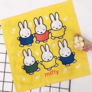 ［現貨］日本 米菲兔 MIFFY 吸水 毛巾 方巾 小手帕 運動 個性 可愛獨特 柔軟吸水面巾 童巾洗臉巾 幼稚園必需品