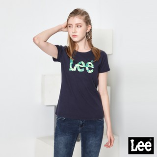 Lee 綠色花朵印花短袖T恤 女 丈青 Modern LL200336058