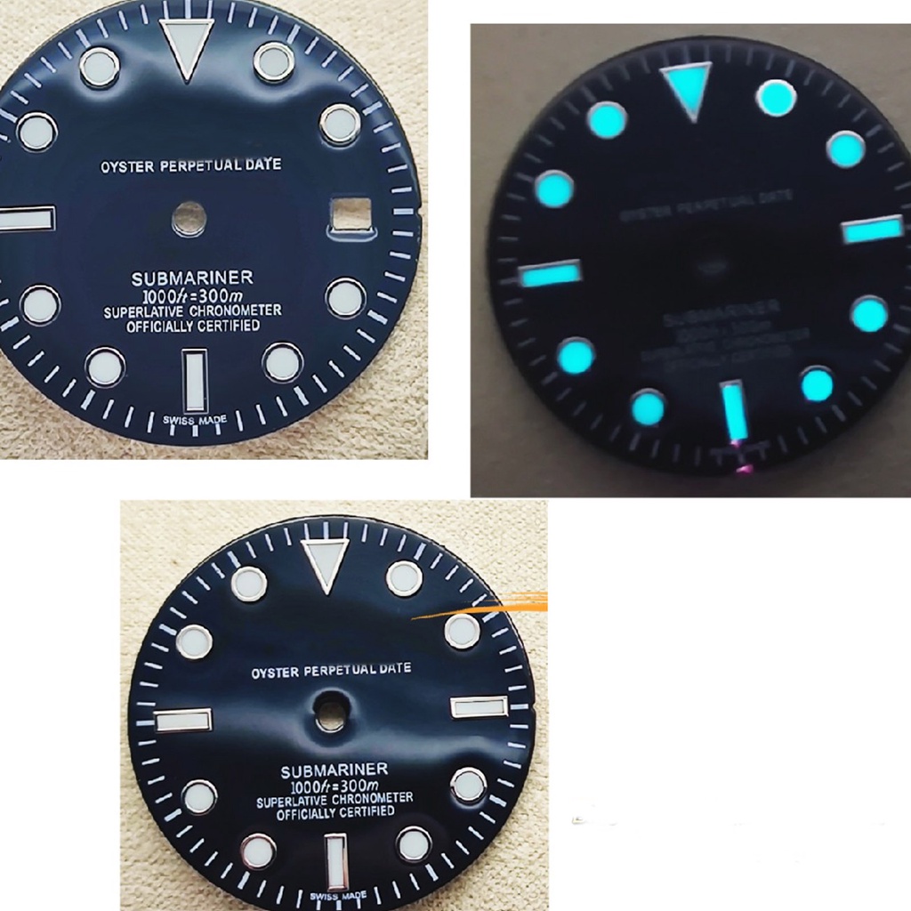 29 毫米藍綠色夜光手錶錶盤更換單個日曆 / 無日曆修改錶盤, 用於 2836 / 2824 / 8215 / 2813
