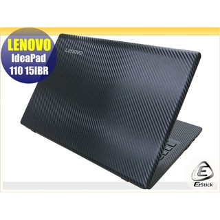 【Ezstick】Lenovo 110 15IBR 黑色卡夢紋機身貼 (含上蓋+鍵盤週圍貼) DIY包膜