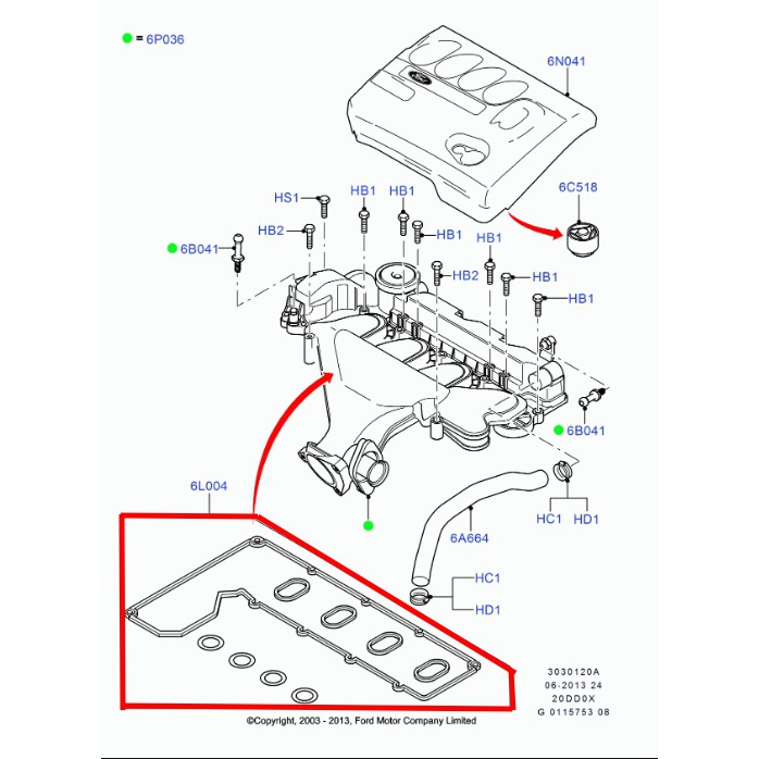 【JT福特原廠】FOCUS MK2 MK2.5 MONDEO 柴油 正廠 汽門室蓋墊片 進氣岐管墊片 140P