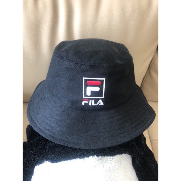 FILA 簡單logo黑色漁夫帽