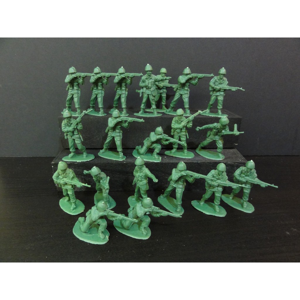 【全新】懷舊塑膠玩具士兵60隻組、40隻組〈三種顏色〉