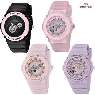 DIGITEC 數碼科技 清新小巧甜美雙顯電子手錶 游泳防水 運動手錶 100M防水 夜光 日期 星期顯示 休閒數字女錶