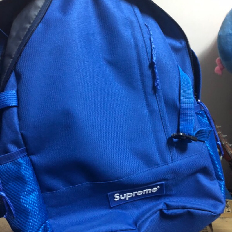 Superme 包包 後背包 藍
