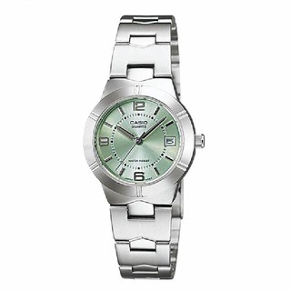 【CASIO 卡西歐】都會流行氣質腕錶-青綠色 LTP-1241D-3A 現代鐘錶