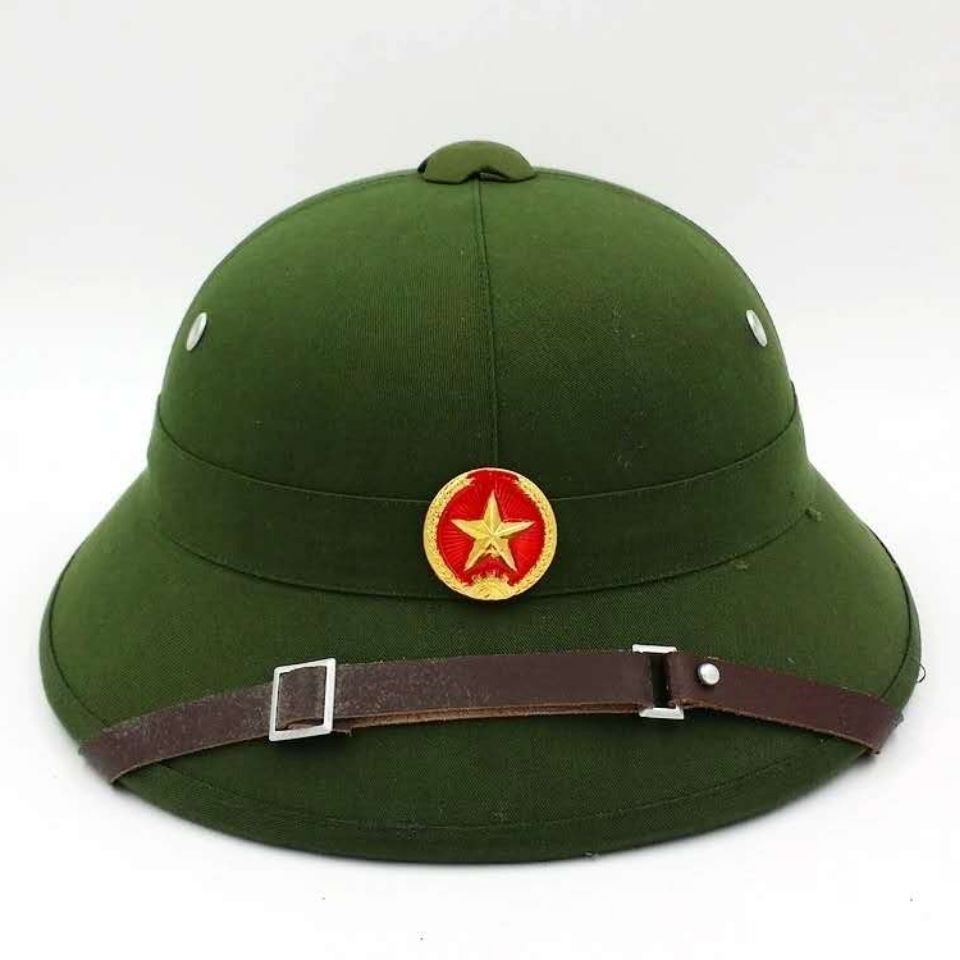 越南 進口帽子綠帽子將軍帽頭盔防晒帽表演道具太陽帽遮陽帽戶帽“