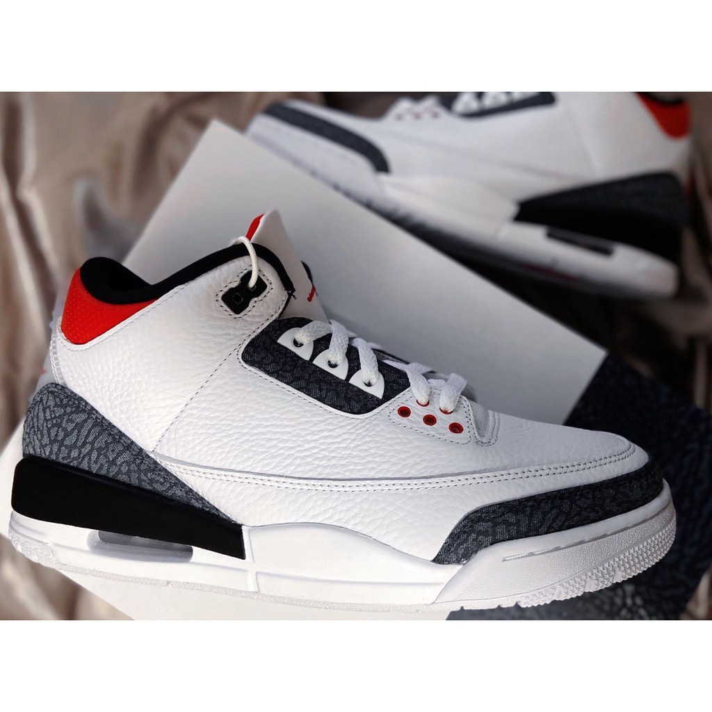 現貨air Jordan 3 Retro Se Denim Fire Red Gs火焰紅白紅黑cz6634 100 蝦皮購物