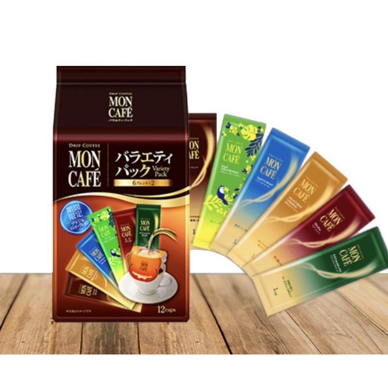 日本MON CAFE濾掛式咖啡12包入/6種綜合包