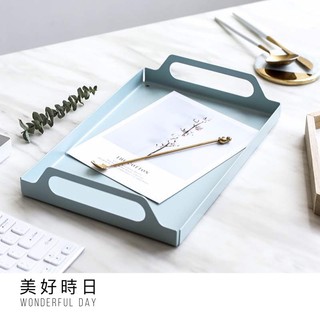 【美好時日】ins風金屬託盤｜粉藍色託盤｜居家收納盤｜茶几擺飾｜儀式感小物｜網美拍照道具｜臺灣現貨