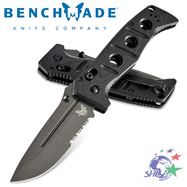 Benchmade Adamas AXIS黑G10折刀 / 灰半齒刃CruWear鋼 / 275SGY-1【詮國】