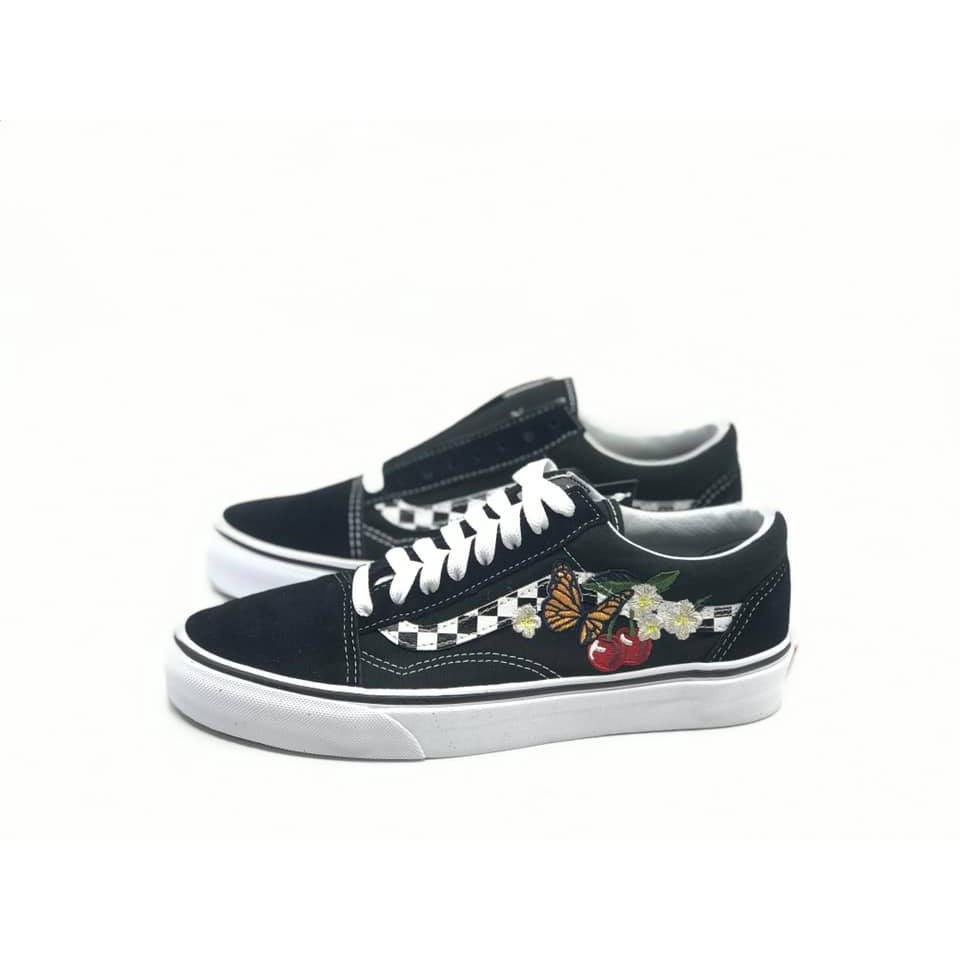 vans old skool checker floral