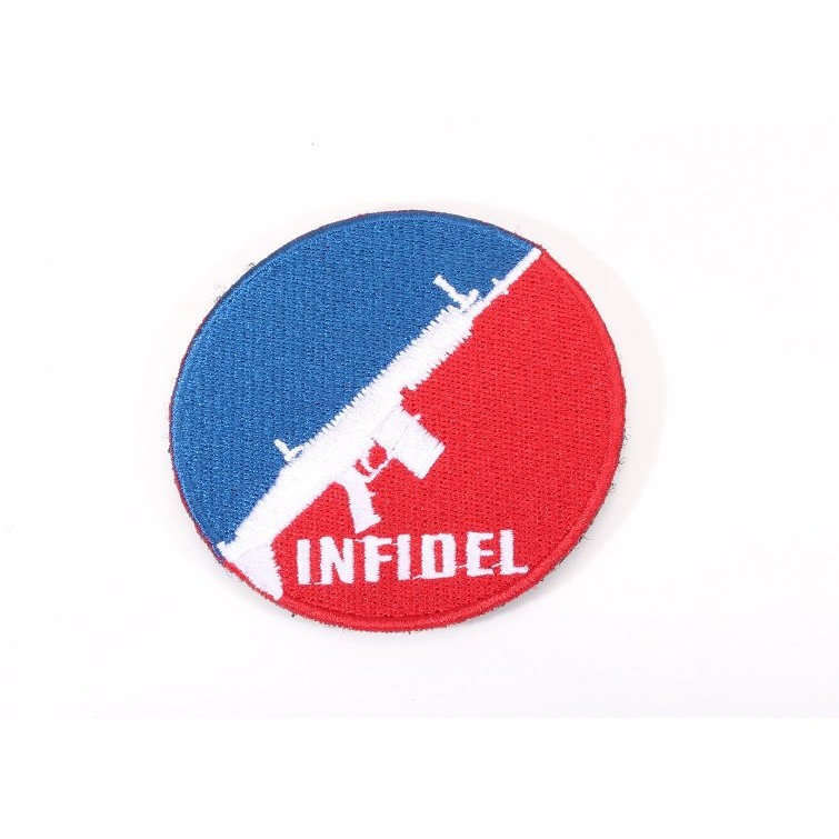 《CPO EVO中華玩家》刺繡臂章-INFIDEL異教徒(FN SCAR-H)-【彩色】*背後均附魔鬼氈公母面*