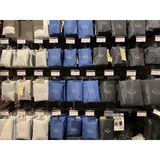 【Yvonne小鋪】MUJI  全賣場最低價  再生尼龍可折收納袋 / 單層 S M 黑、藍、淺灰