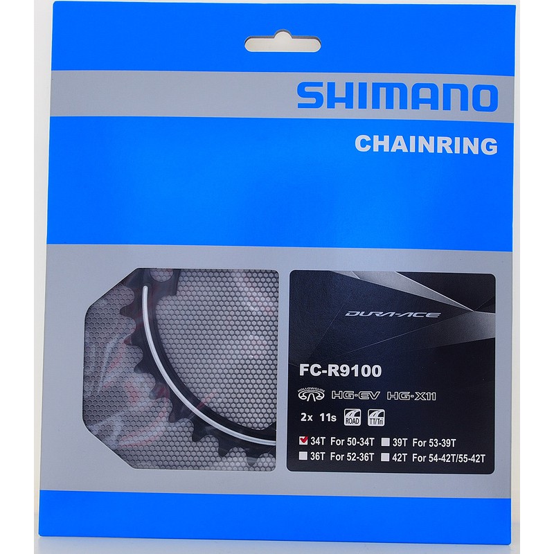 SHIMANO Dura-Ace FC-R9100 2x11速大齒盤34T修補齒片 搭配50T使用