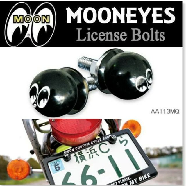 (Q.B Helmet)免運 美國正版 MOONEYES moon  車牌螺絲 車牌鎖 美國改裝車  檔車 偉士牌