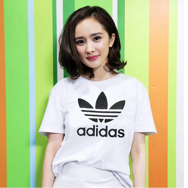 Adidas 三葉草經典款短袖t恤經典logo 透氣運動休閑圓領短袖t恤純棉短t 男短袖女短袖三葉草短袖