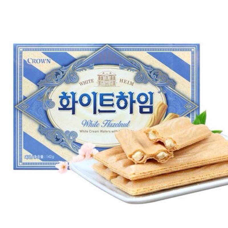 『現貨』韓國 CROWN 威化餅 巧克力榛果 奶油榛果 草莓櫻桃 142g 威化夾心 柯以柔 柔媽咪