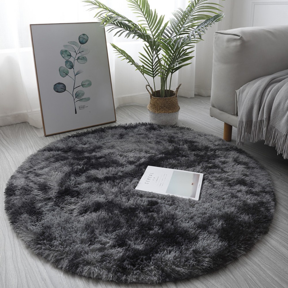 圓形圓形長毛地毯客廳臥室地毯地板蓬鬆墊防滑採用優質材料製成,耐用實用