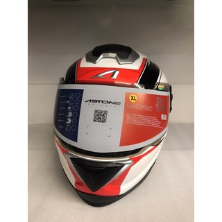 ASTONE 大里特約商moto2輪館-1300(GT1000F)碳纖維全罩式安全帽(白黑紅)