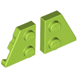 【小荳樂高】LEGO 萊姆綠色 2x2 楔形薄板左右一組 機翼 Wedge Plate 24299+24307