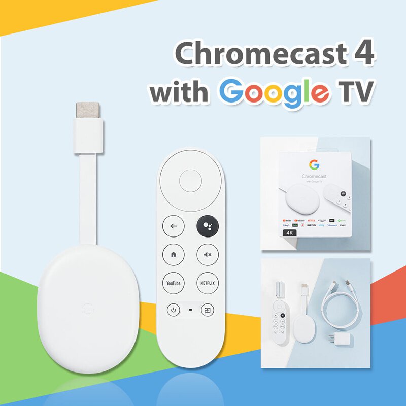 【現貨】chromecast with google tv 4代 四代 媒體串流播放-白色